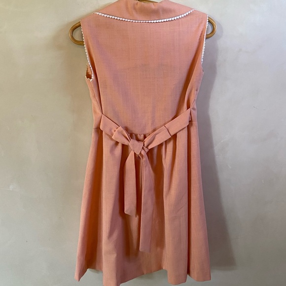 Vintage Pink Cute Linen Dress - Picture 2 of 2